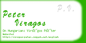 peter viragos business card